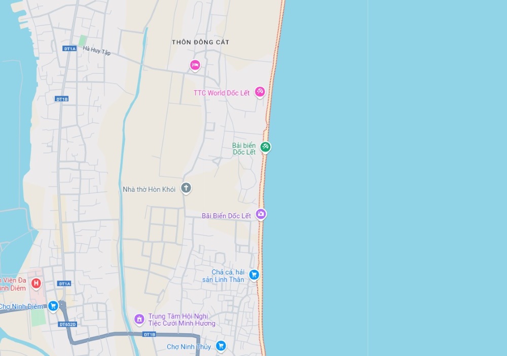 Bãi biển này cách Nha Trang chỉ khoảng 50km, rất phù hợp cho các chuyến đi trong ngày (Ảnh: Google Maps)
