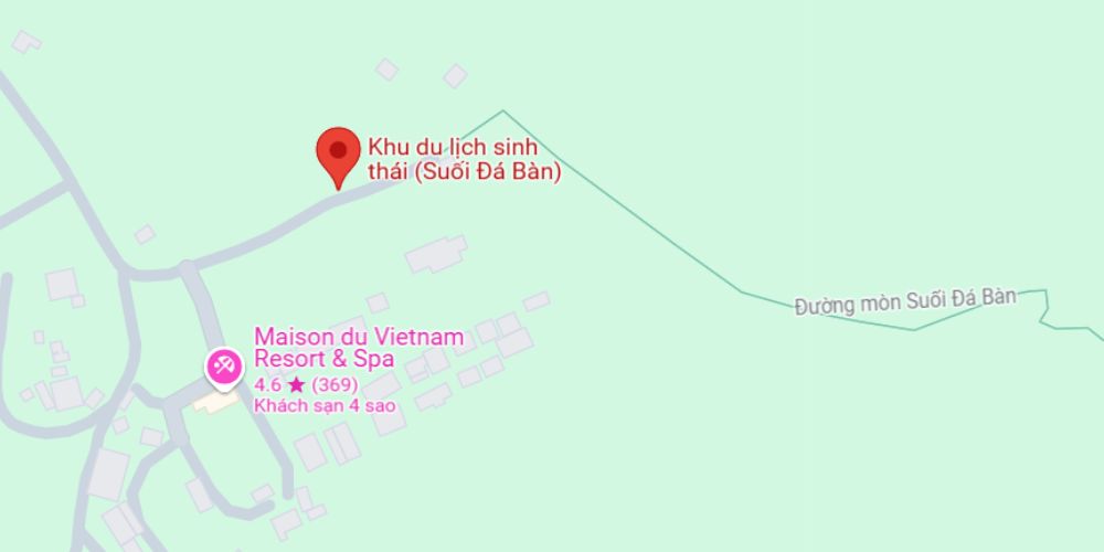 Vị trí suối Đá Bàn trên bản đồ