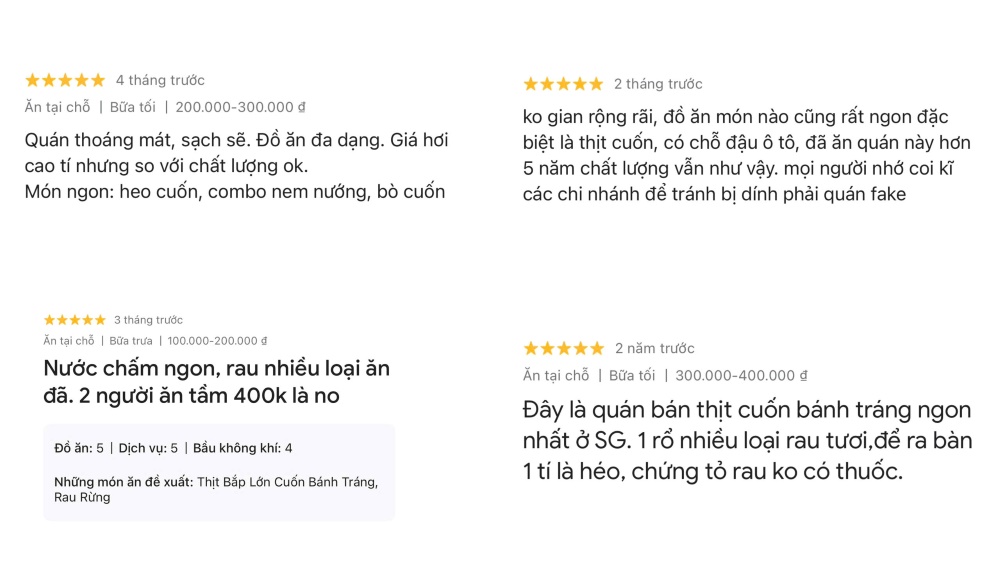 Khách hàng đánh giá cao về nhà hàng Hoàng Ty (Ảnh: Google Maps)