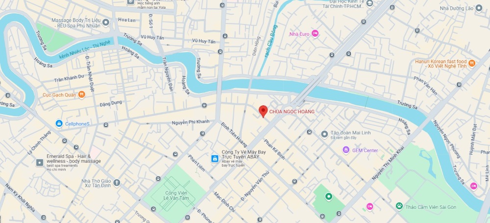 Vị trí tọa lạc của chùa Ngọc Hoàng trên bản đồ (Ảnh: Google Maps)