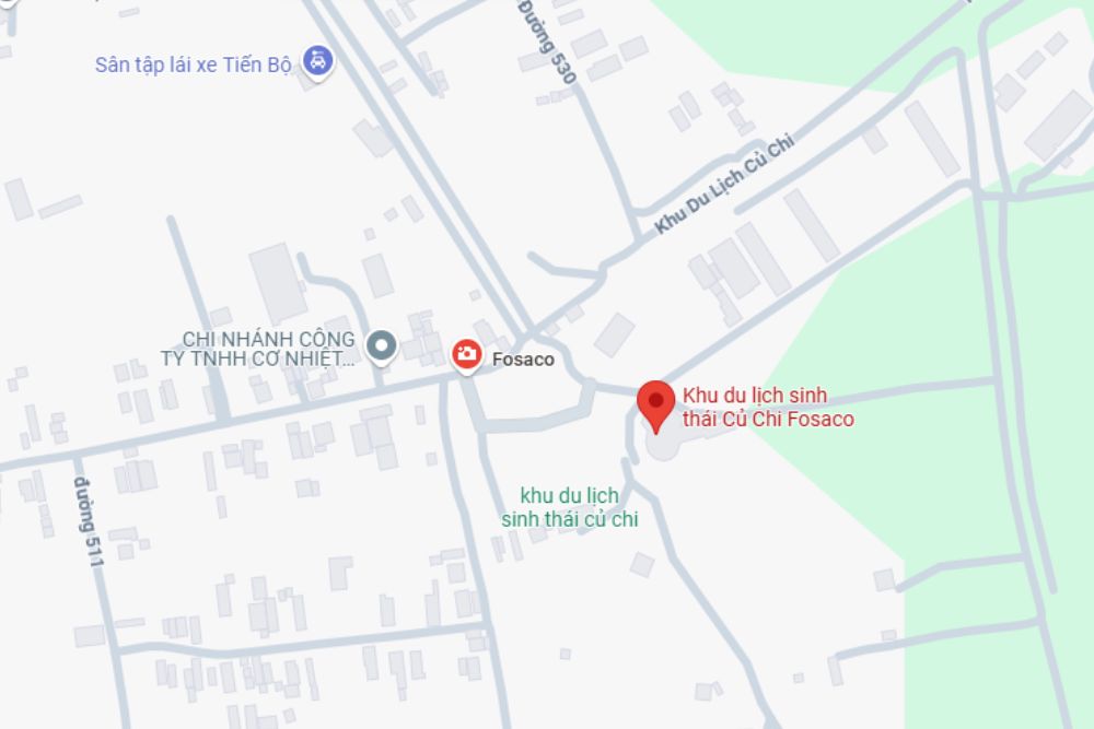 Khu vực sinh thái Củ Chi Fosaco tại Ấp Ngã Tư, HCM (Ảnh: Google Maps)