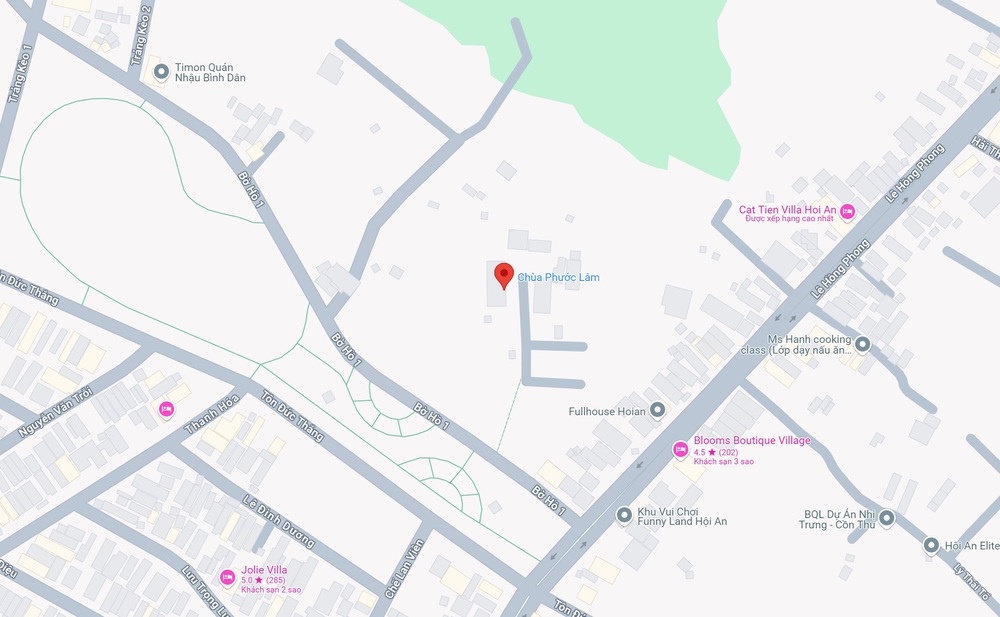 Vị trí Chùa Phước Lâm Hội An trên bản đồ (Ảnh: Nguồn Google Map)