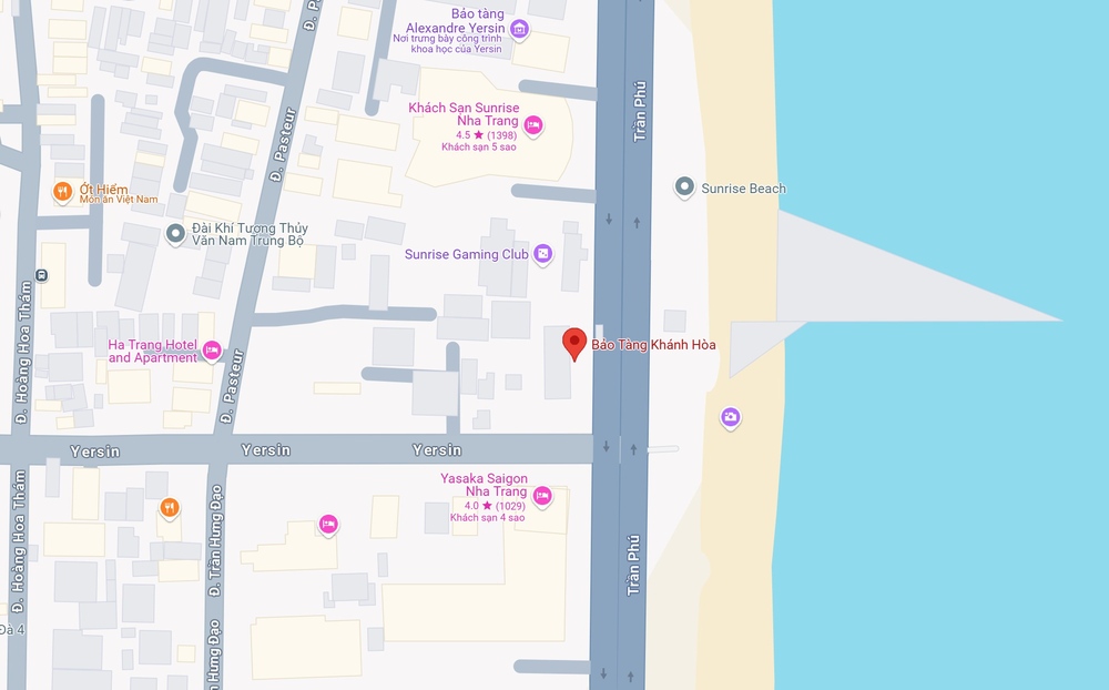 Vị trí Bảo tàng Khánh Hòa trên bản đồ (Ảnh: Google maps)