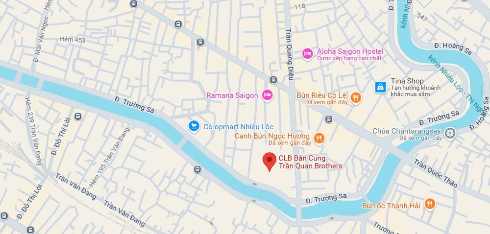 Vị trí của câu lạc bộ chi nhánh Trường Sa (Ảnh: Google Maps)