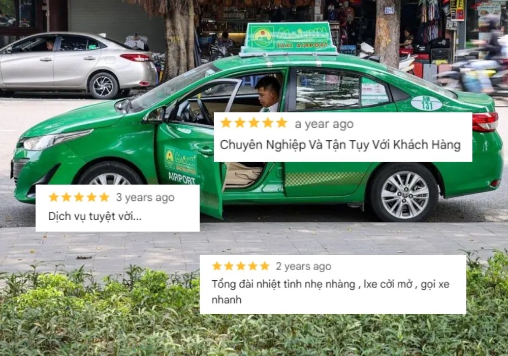 Khách hàng luôn đánh giá 5 sao về chất lượng dịch vụ của Taxi Mai Linh tại Thuận Thành - Bắc Ninh (Ảnh: Google Maps)