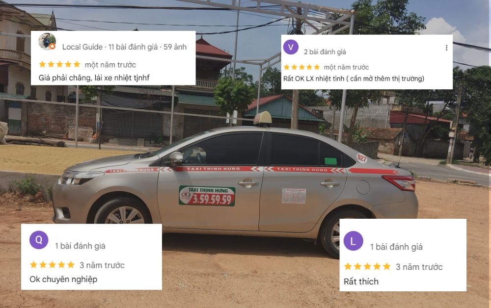 Khách hàng đã trải nghiệm dịch vụ Taxi Thịnh Hưng đánh giá cao về sự chuyên nghiệp và tài xế nhiệt tình (Ảnh: Google Maps)