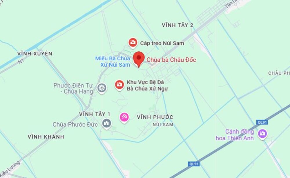 Vị trí chùa Bà Châu Đốc An Giang trên bản đồ