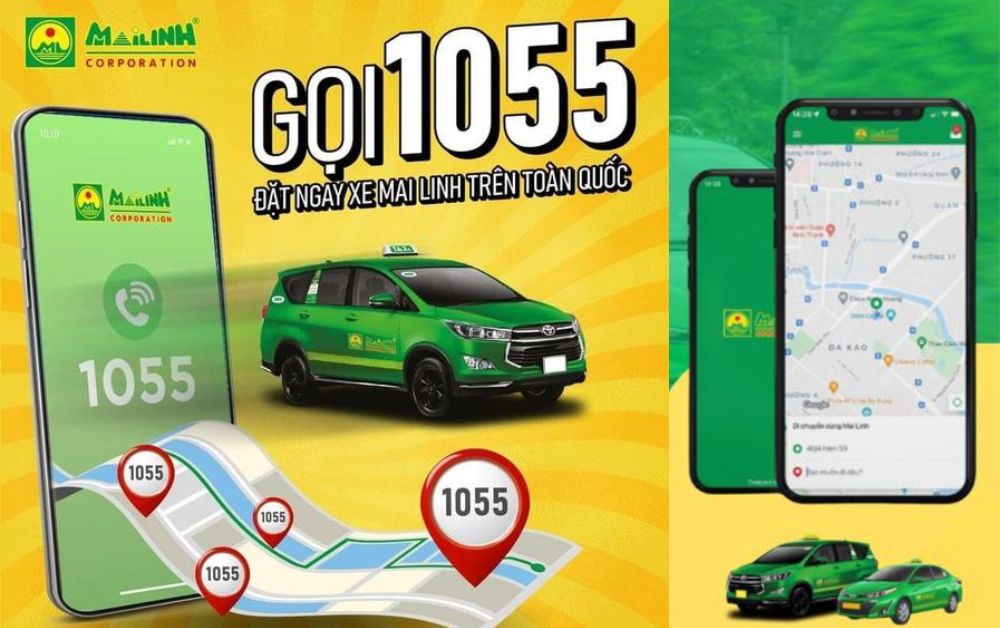 Đặt xe taxi Mai Linh nhanh thông qua tổng đài đặt xe toàn quốc 1055 (Ảnh: Sưu tầm Internet)