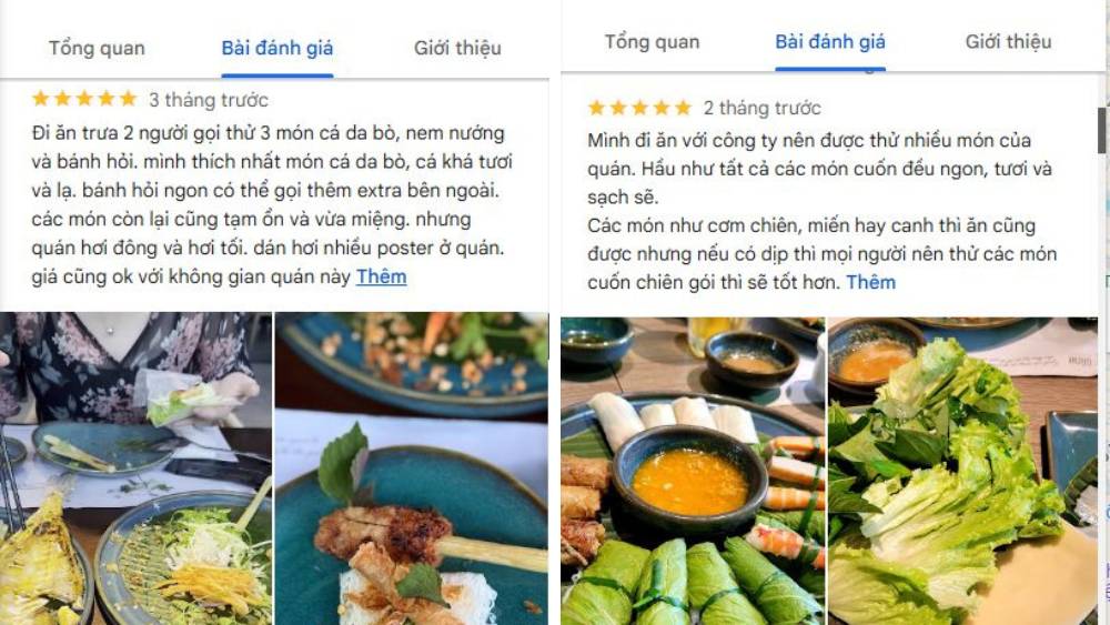 Nhiều khách hàng không ngại dành “lời khen có cánh” về nhà hàng Gánh (Ảnh: Google Maps)