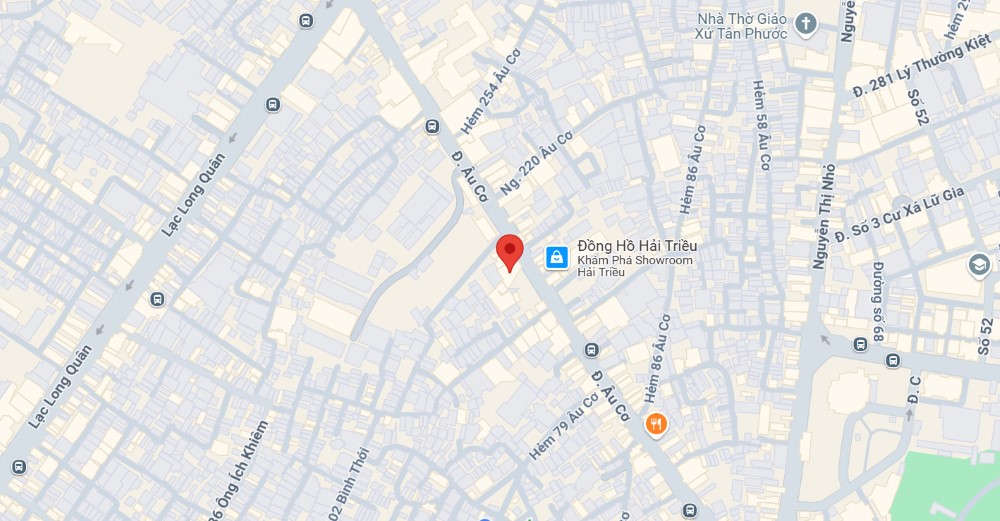 Xe bánh của cô Út Hồng tọa lạc tại đường Âu Cơ (Ảnh: Google Maps)