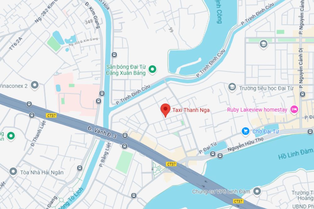 Trụ sở taxi Thường Tín Thanh Nga nằm tại Khu đô thị Bắc Linh Đàm, Hoàng Mai, Hà Nội (Ảnh: Google Maps)