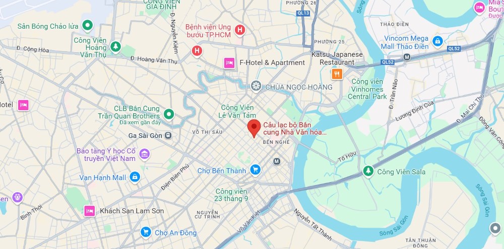 Vị trí của câu lạc bộ trên bản đồ (Ảnh: Google Maps)