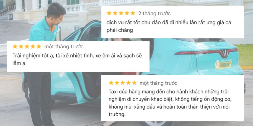 Đánh giá khách hàng về dịch vụ taxi điện Xanh SM