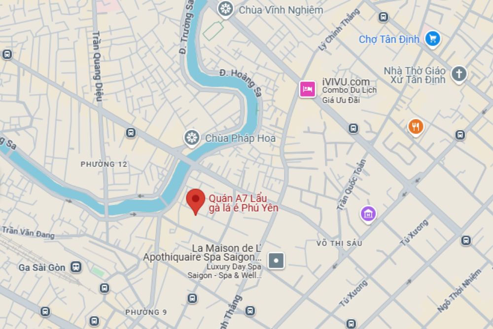 Quán lẩu gà A7 nằm trên đường Kỳ Đồng, Phường 9, Quận 3, HCM (Ảnh: Google Maps)