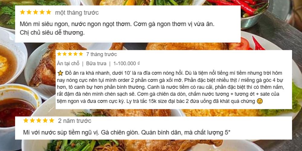 Nhận xét tích cực của thực khách về quán cơm gà Thịnh Phát