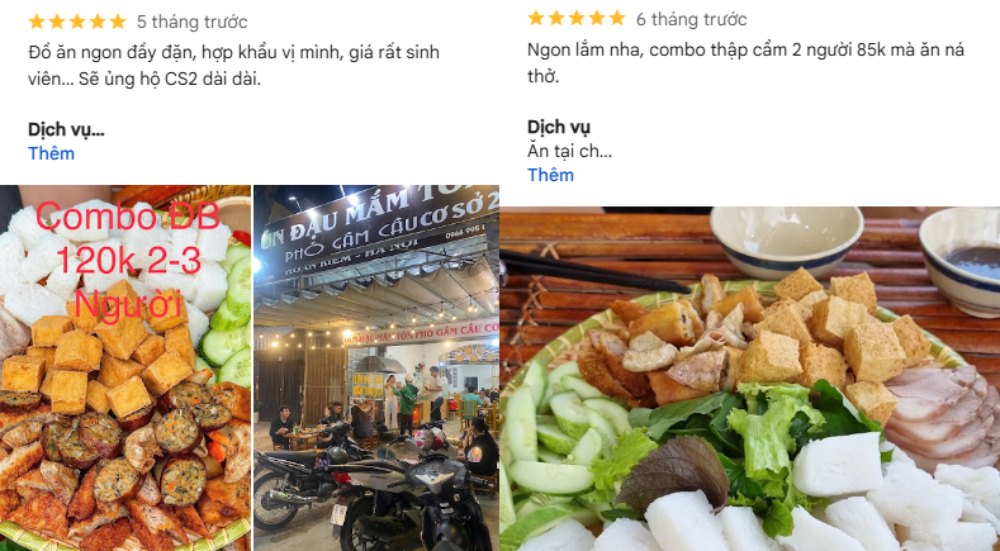 Nhiều thực khách đánh giá bún đậu ở đây có vị giống Hà Nội nhất (Ảnh: Google Maps)