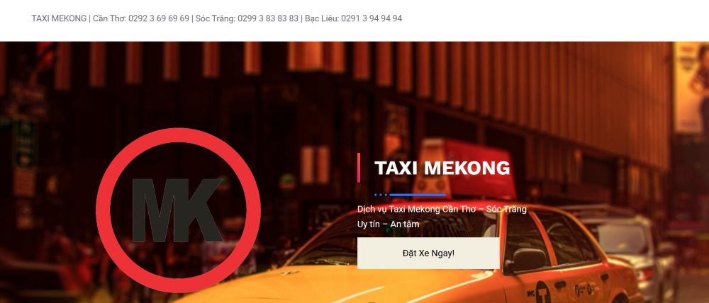 Đặt taxi Sóc Trăng dễ dàng tại website taxi Mekong (Ảnh: Taxi Mekong)