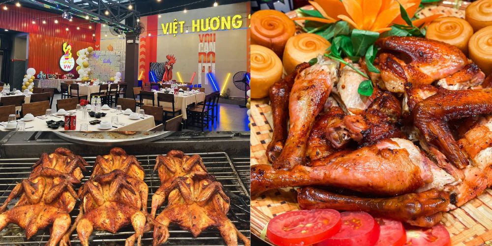 Không gian gà nướng lu Việt Hương rộng rãi, thích hợp cho những bữa họp nhóm nhiều thành viên 