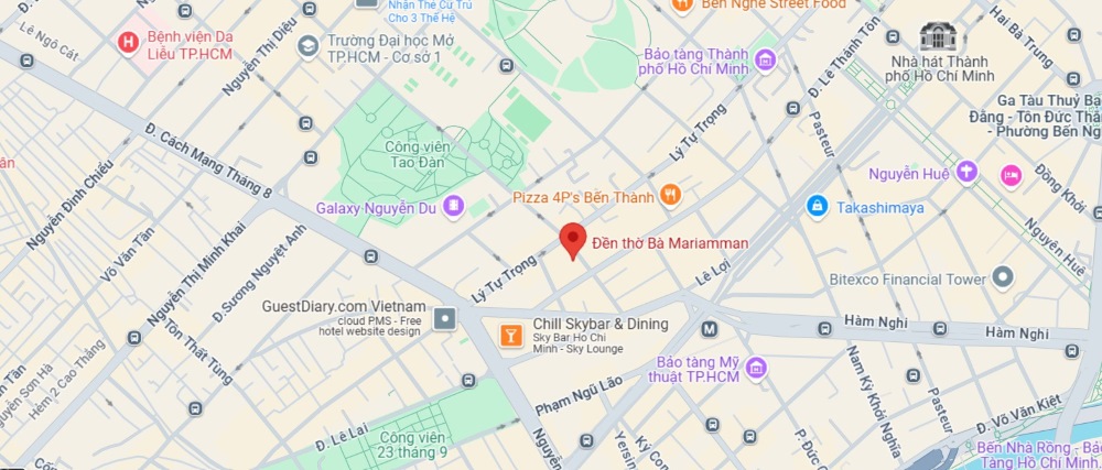 Vị trí tọa lạc của chùa Bà Ấn Độ trên bản đồ (Ảnh: Google Maps)