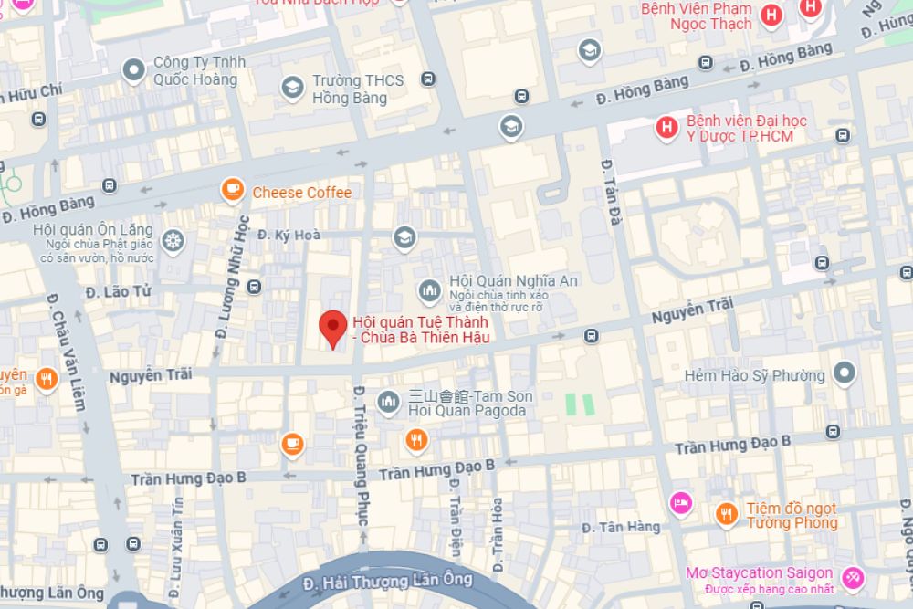 Hội quán Tuệ Thành - Chùa Bà Thiên Hậu tại Quận 5, HCM (Ảnh: Google Maps)