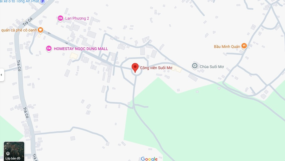 Công viên Suối Mơ tọa lạc ở Ấp 6, Trà Cổ, Tân Phú, Đồng Nai (Ảnh: Google Maps)