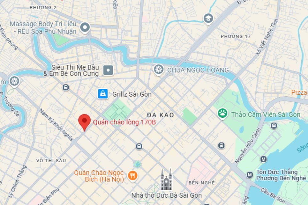 Cháo lòng 170B nổi tiếng với chất lượng món ăn luôn đảm bảo tươi (Ảnh: Google Maps)