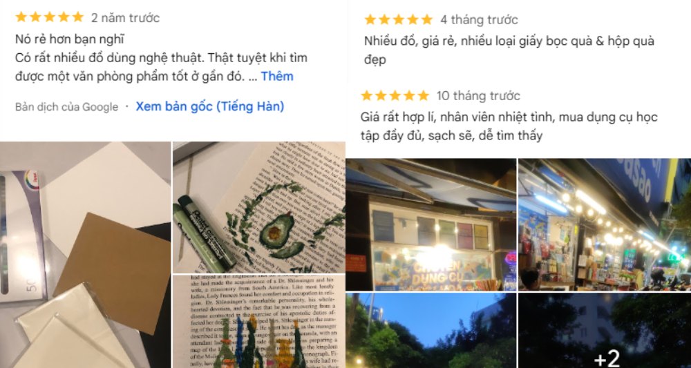 Khách hài lòng với không gian sáng tạo và phong phú các sản phẩm (Ảnh: Google Maps)