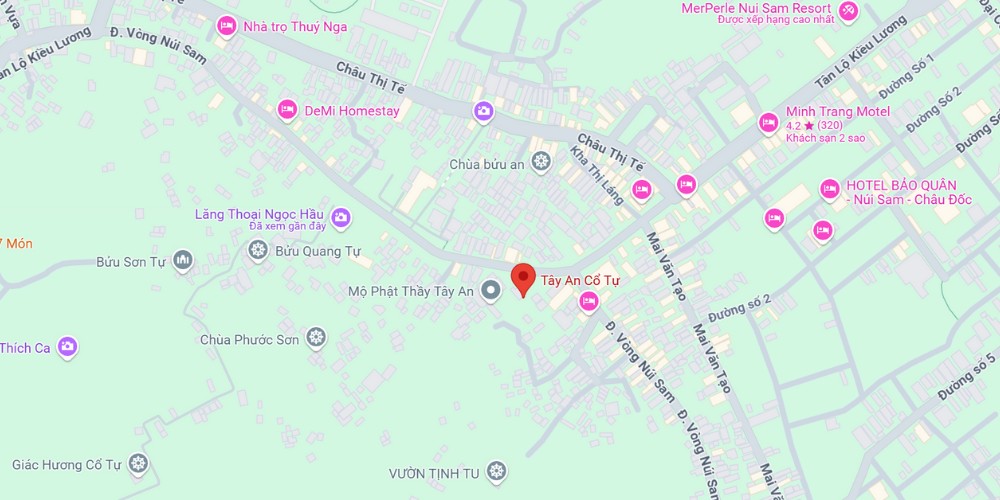 Vị trí của Chùa Tây An trên bản đồ (Ảnh: Google Maps)