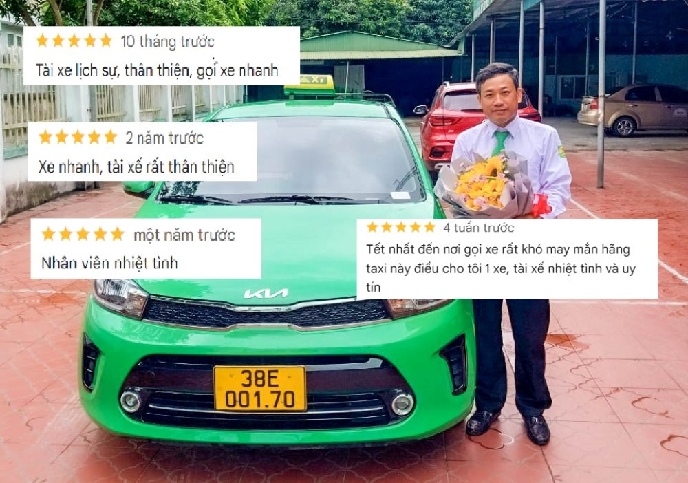 Khách hàng để lại nhiều đánh giá tích cực cho taxi Mai Linh Đức Thọ (Ảnh: Google Maps)