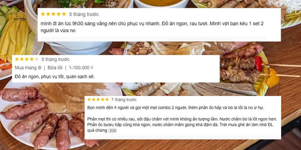 Feedback khách hàng về tiệm nem nướng Nhà Nấm 