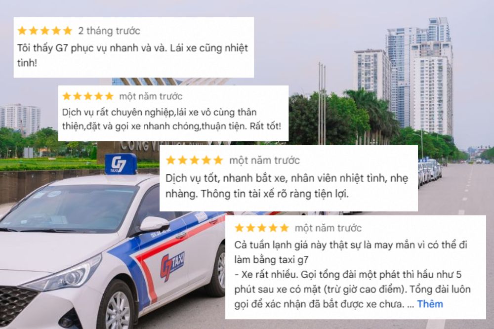 Khách hàng đánh giá cao dịch vụ taxi G7 (Ảnh: Sưu tầm Internet)