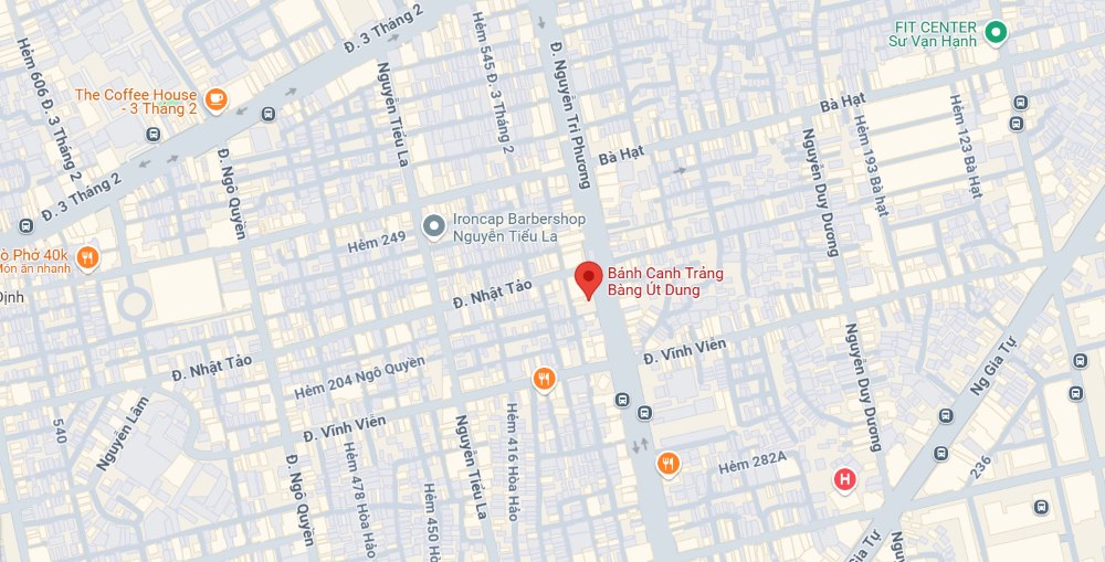 Địa chỉ bánh canh Trảng Bàng Út Dung tại Sài Gòn (Ảnh: Google Maps)