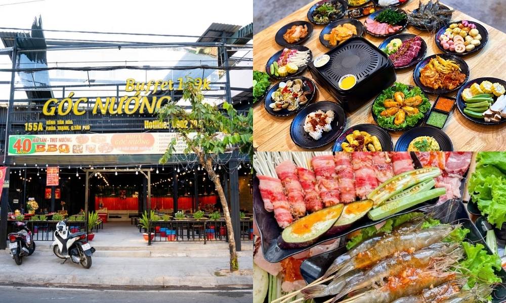 Góc Nướng BBQ có không gian thoáng đãng phù hợp trải nghiệm ẩm thực đa dạng