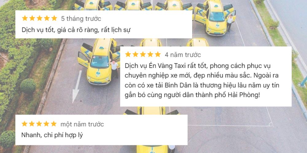 Đánh giá khách hàng về dịch vụ taxi Én Vàng tại Xanh SM