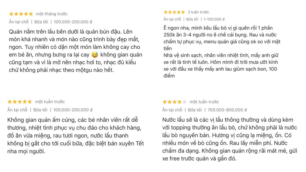 Tiệm Lẩu Bò Trong Hẻm là địa điểm ăn uống lý tưởng tại Quận 3 Sài Gòn (Ảnh: Google Maps)