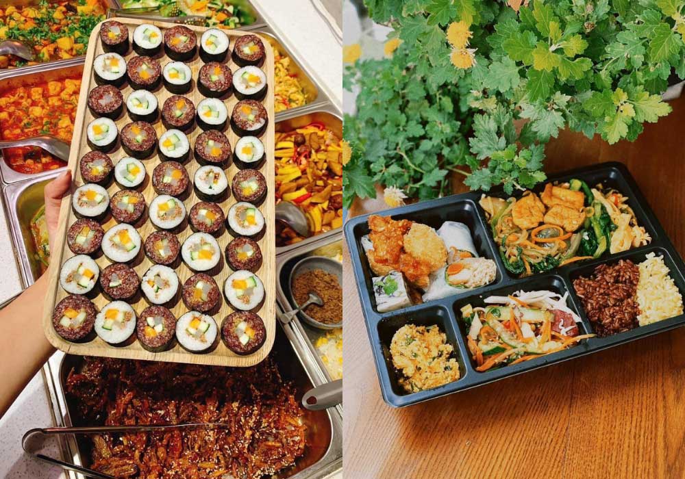 Thực đơn buffet đa dạng, phục vụ nóng hổi và tươi mới hàng ngày (Ảnh: Haan.vegan)