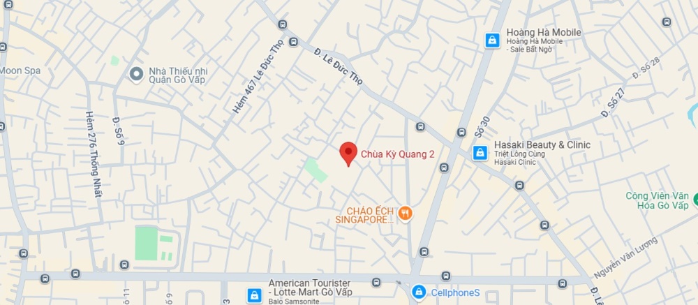 Vị trí tọa lạc của chùa Kỳ Quang 2 trên bản đồ (Ảnh: Google Maps)