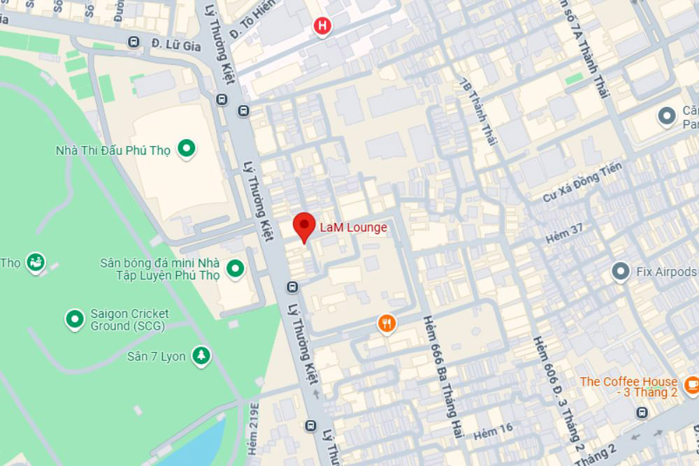 LaM Lounge nằm tại 284/4 Lý Thường Kiệt, Phường 14, Quận 10 (Ảnh: Google Maps)