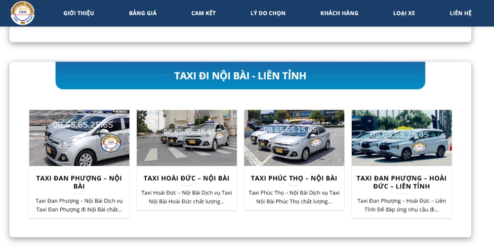 Một số dịch vụ taxi tại taxi Thị Trấn Trôi - Phùng (Ảnh: Taxi Trôi - Phùng)