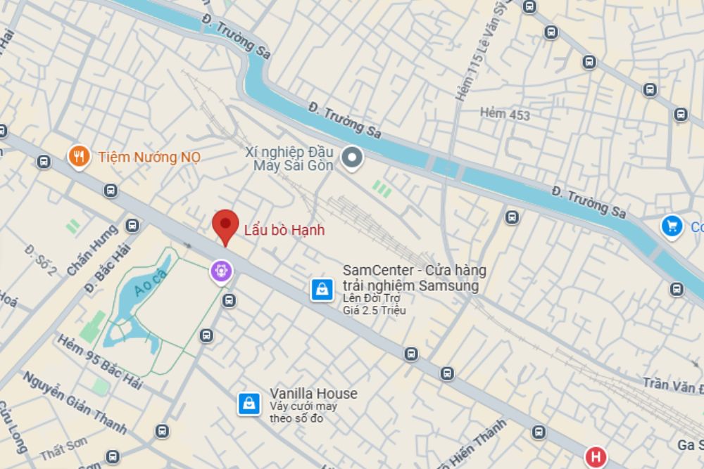 Quán lẩu bò Hạnh sở hữu không gian rộng rãi, thoáng đãng tại Phường 11, Quận 3 (Ảnh: Google Maps)