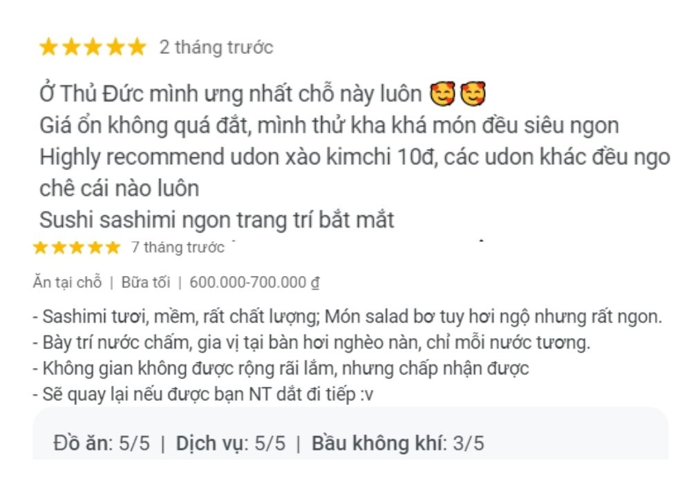 Đánh giá và nhận xét của khách hàng sau khi trải nghiệm bữa ăn tại quán 