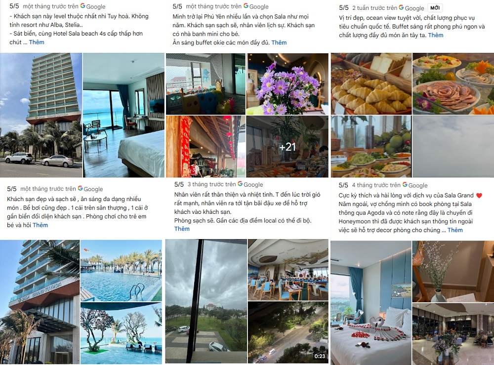 Đánh giá của khách hàng về Sala Grand Tuy Hòa trên Google Maps