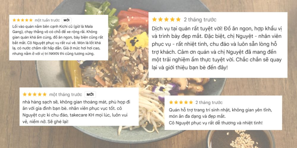 Nhận xét khách hàng về dịch vị tại Mầm Vegetarian 