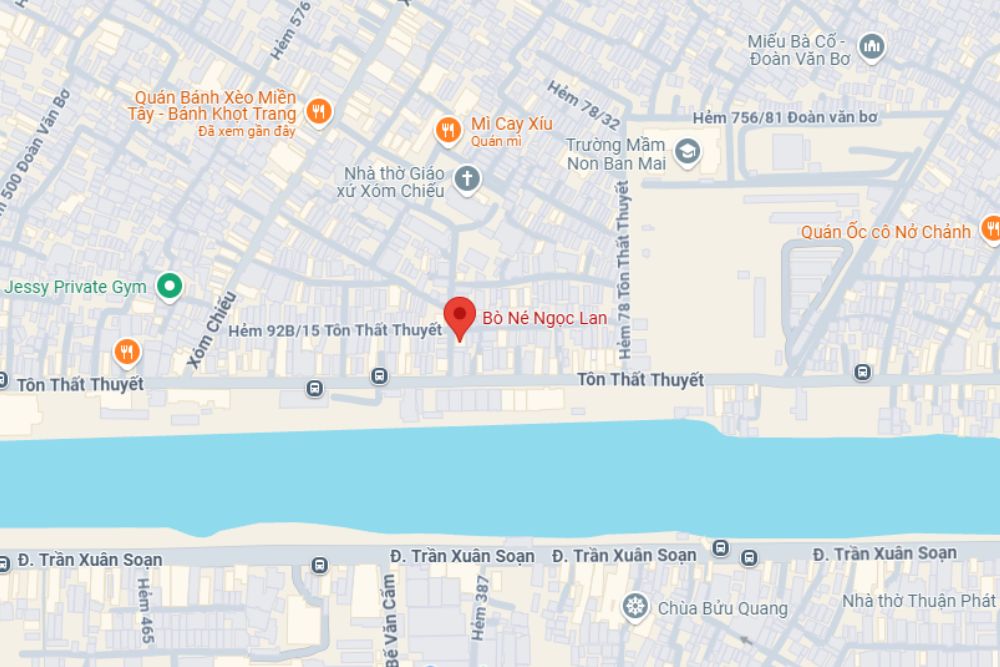 Bò né Ngọc Lan tại Phường 16, Quận 4, HCM (Ảnh: Google Maps)