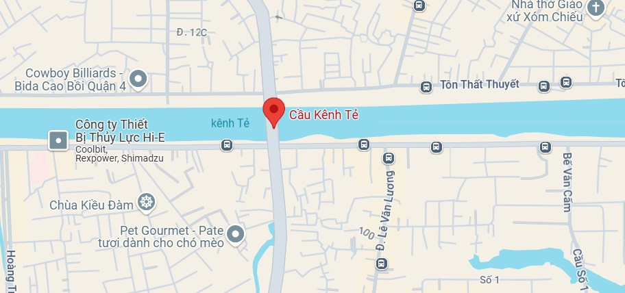 Vị trí cầu Kênh Tẻ trên Google Maps