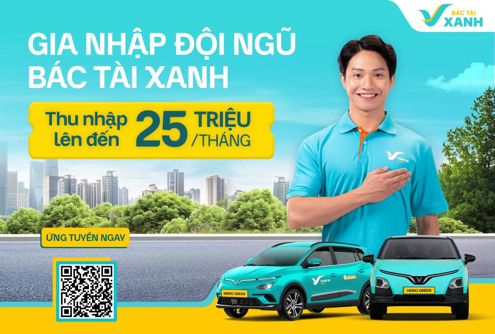 Thu nhập hấp dẫn từ công việc tài xế taxi Xanh SM (Ảnh: Xanh SM)