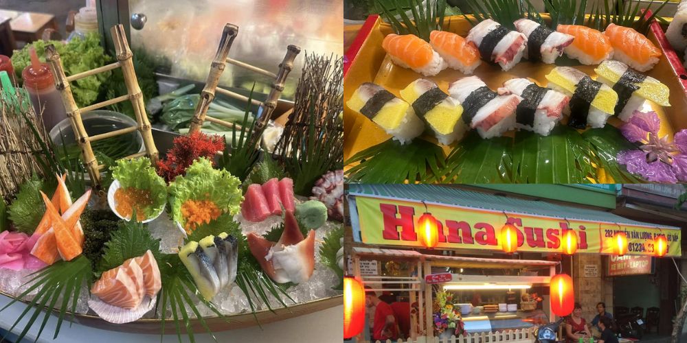 Hana Sushi mang đến menu sushi các loại theo phong cách Nhật Bản với mức giá hợp lý