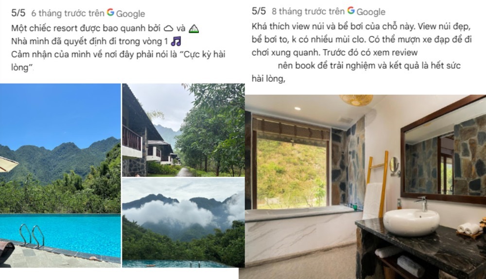 Du khách yêu thích khung cảnh thiên nhiên yên bình tại resort (Ảnh: Google Maps)