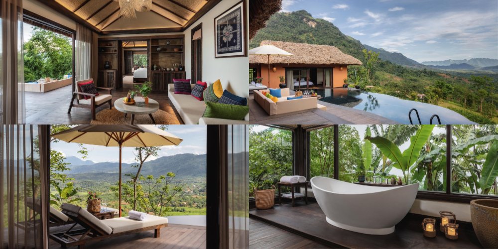 Các hạng phòng sang trọng trong khu nghỉ dưỡng Avana Retreat Hòa Bình (Ảnh: Avanaretreat.com)