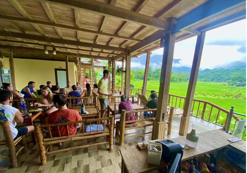 Hình ảnh du khách tại homestay